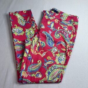 Polo Golf Ralph Lauren Pants Size 6 Multicolored Paisley Women's Floral‎ Pink